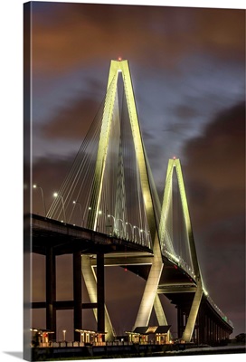 Arthur Ravenel Jr. Bridge crossing the Cooper River at twilight