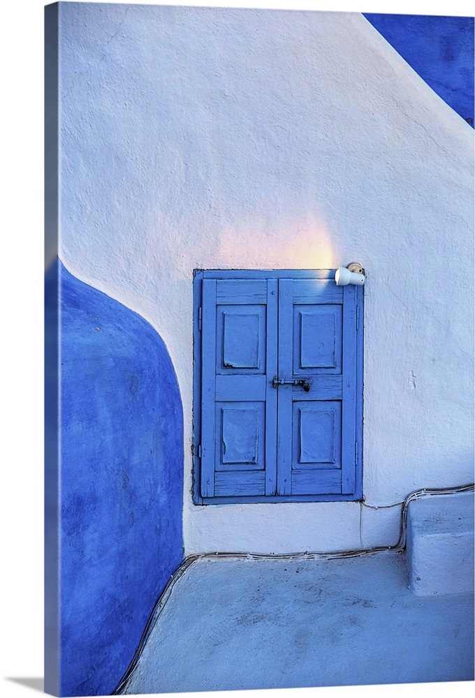 Blue doors and white walls of Oia, Santorini, Greece Wall Art, Canvas