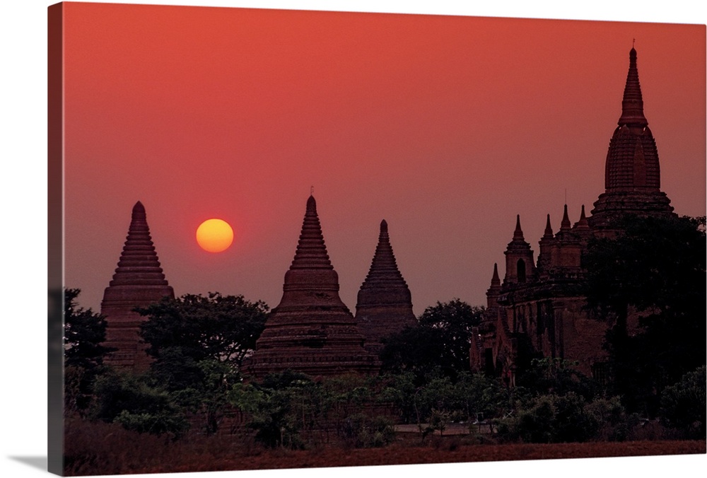 Ancient temples Bagan Myanmar Canvas Poster Wall Art Print Picture Framed AR629 