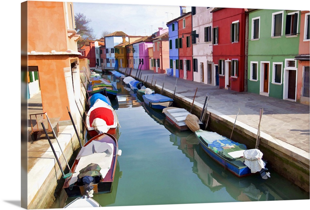 Canal in Borano, Venice, Italy