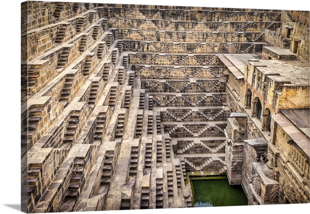 Chand Baori stepwell near the village of Abhaneri, India