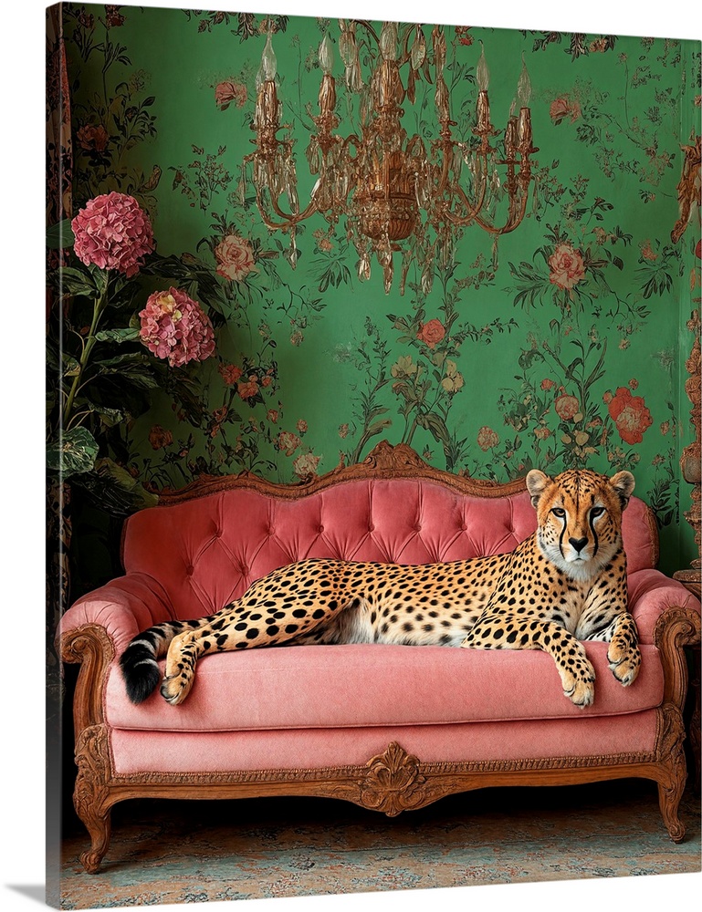Cheetah on a sofa