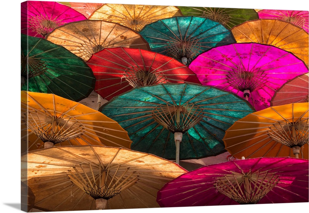 Colorful Burmese parasols.