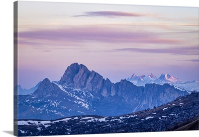Cortina In The Dolomites, Italy At Sunrise