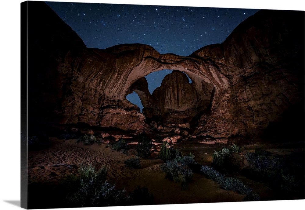 Double Arch after dark in Arches National Park