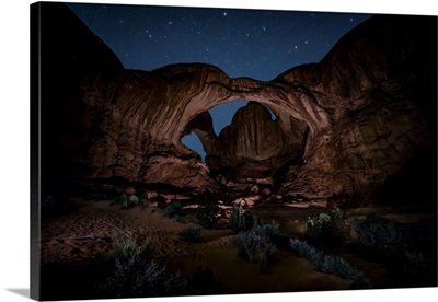 Double Arch After Dark In Arches National Park