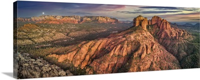 Drone Panorama Above Cathedral Rock In Sedona, Arizona