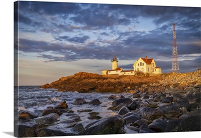 Eastern Point Lighthouse In Massachusetts After Dark