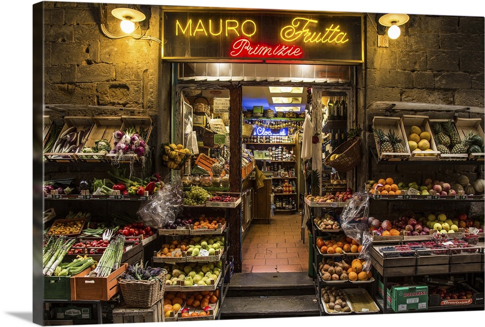 Fruit market in the city of Florence, Italy.