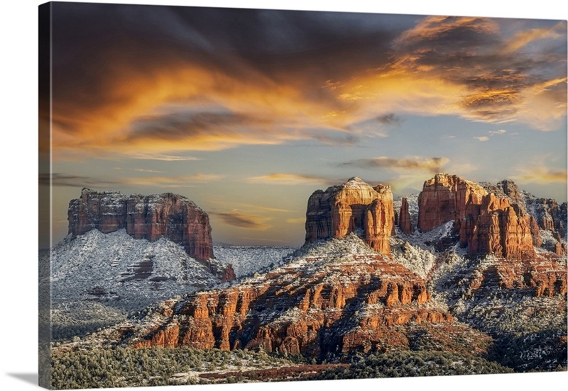 Gorgeous Sunset Over Cathedral Rock In Sedona, Arizona | Great Big Canvas