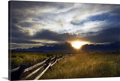 Grassy Sunset in Jackson Hole, Wyoming