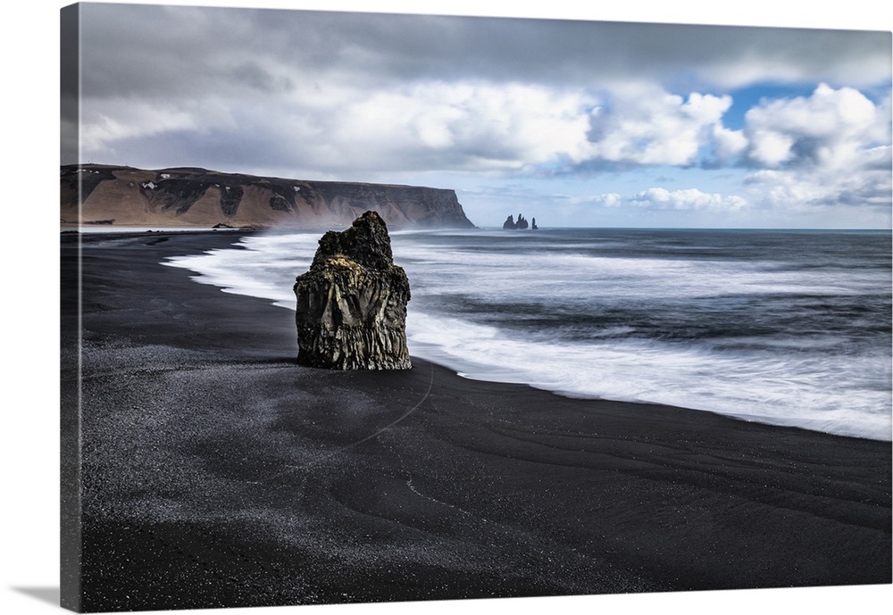 Reynisfjara black sand beach near Vik, Iceland.