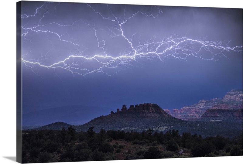 Lightning storm over Sedona, Arizona | Great Big Canvas