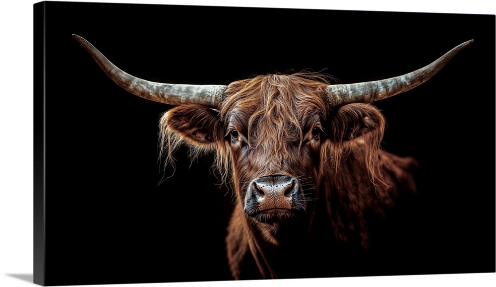 Longhorn bull close up portrait