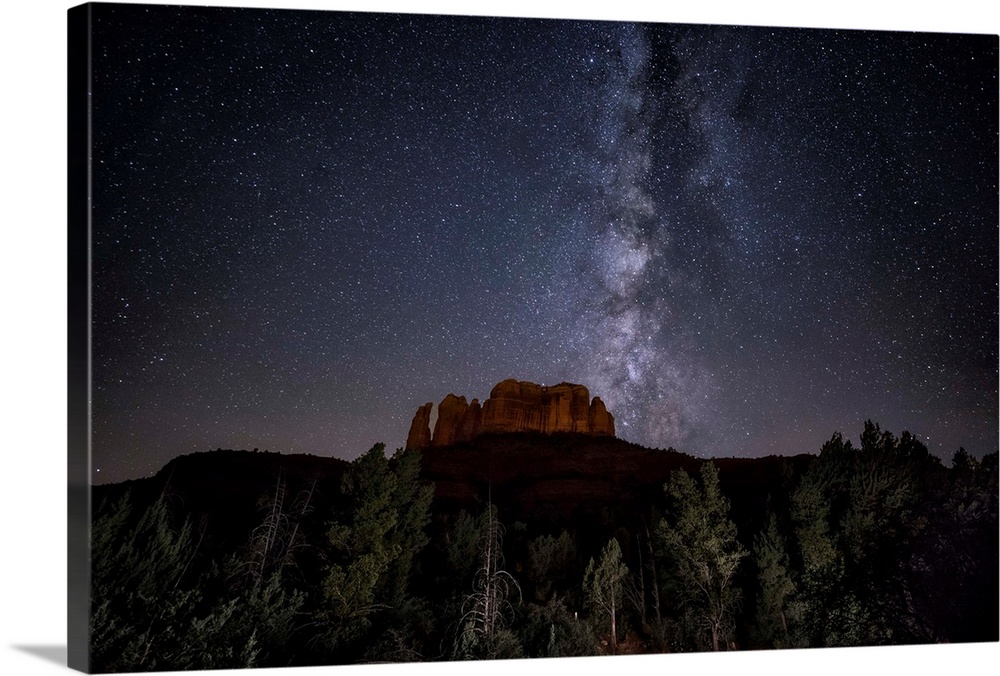 Milky Way over Cathedral Rock in Sedona, Arizona