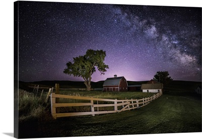 Milky Way over farm in the Palouse, Washington