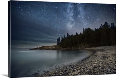 Milky Way over the coastline in Acadia National Park