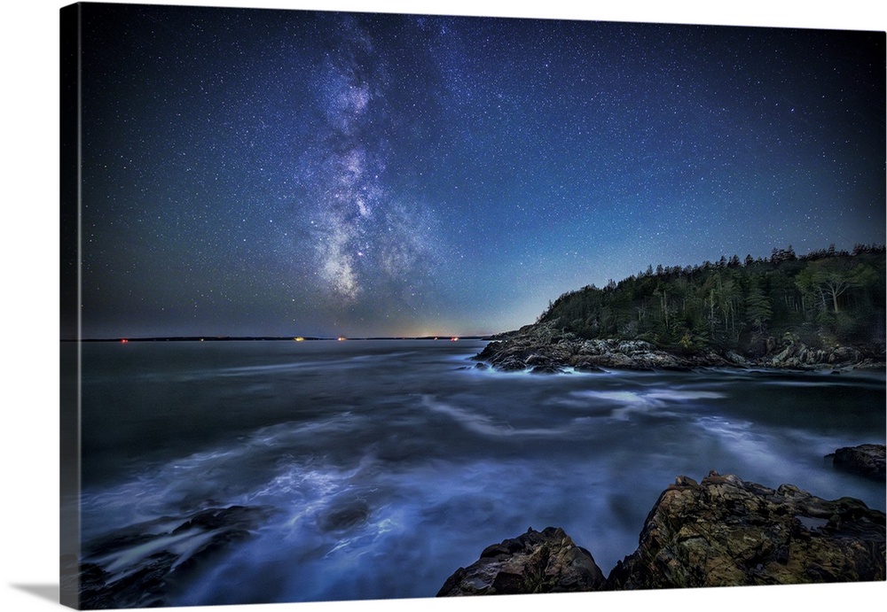 Milky Way over the ocean  in Acadia National Park