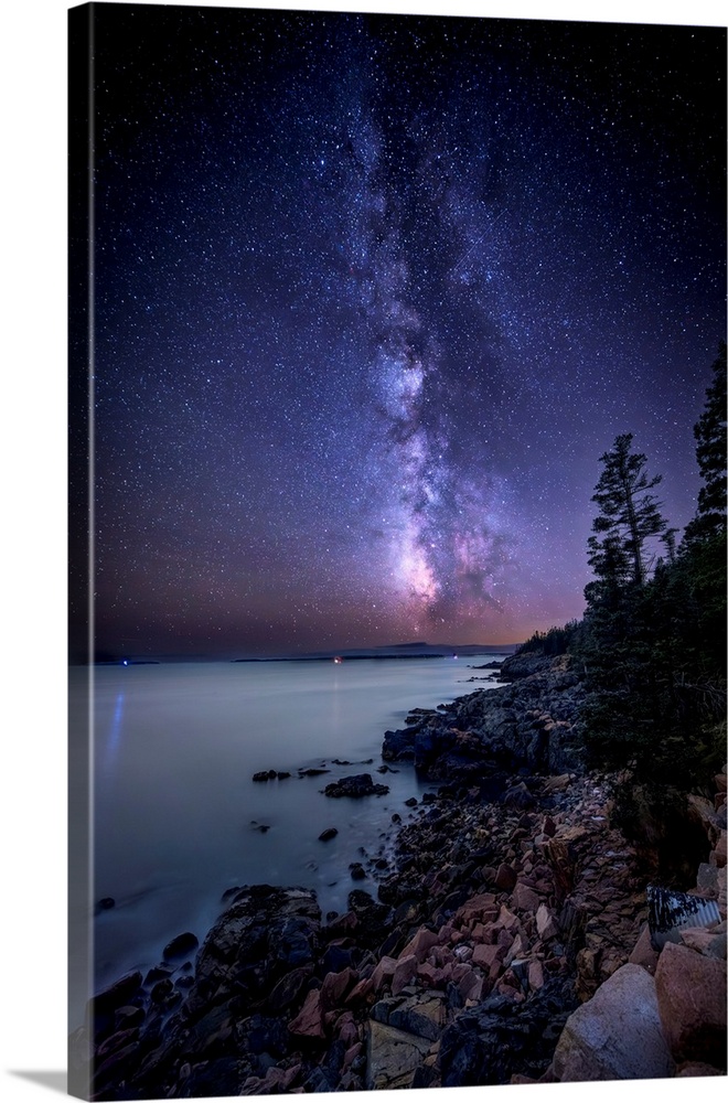 Milky Way over the ocean  in Acadia National Park