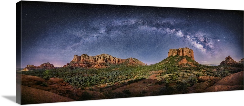Milky Way panorama over Sedona, Arizona