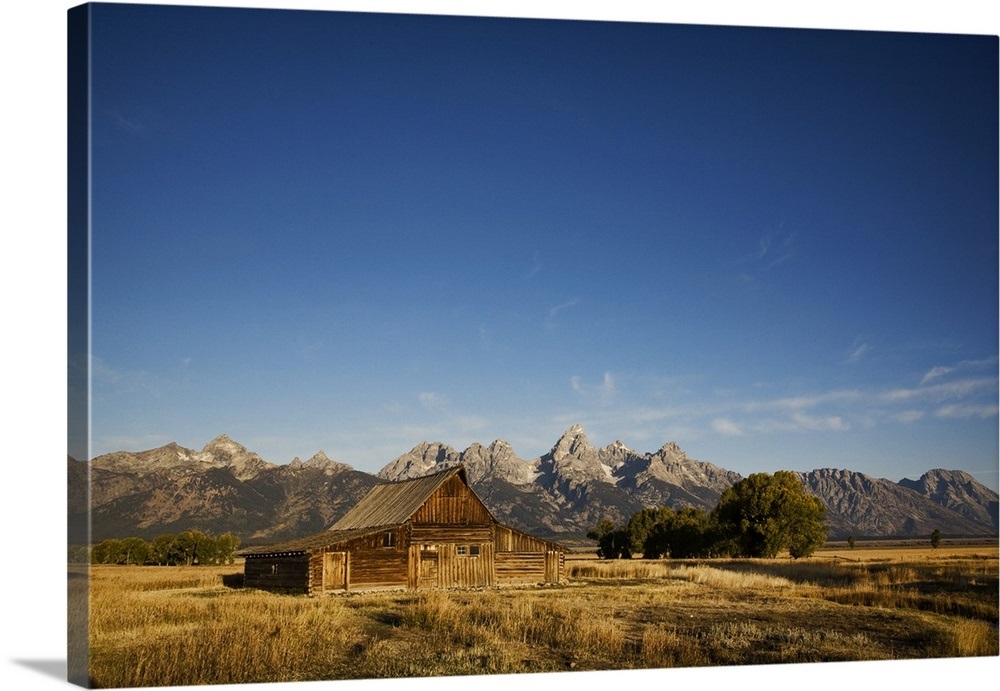 Mormon row barns at sunset, Jackson Hole, Wyoming Wall Art, Canvas ...