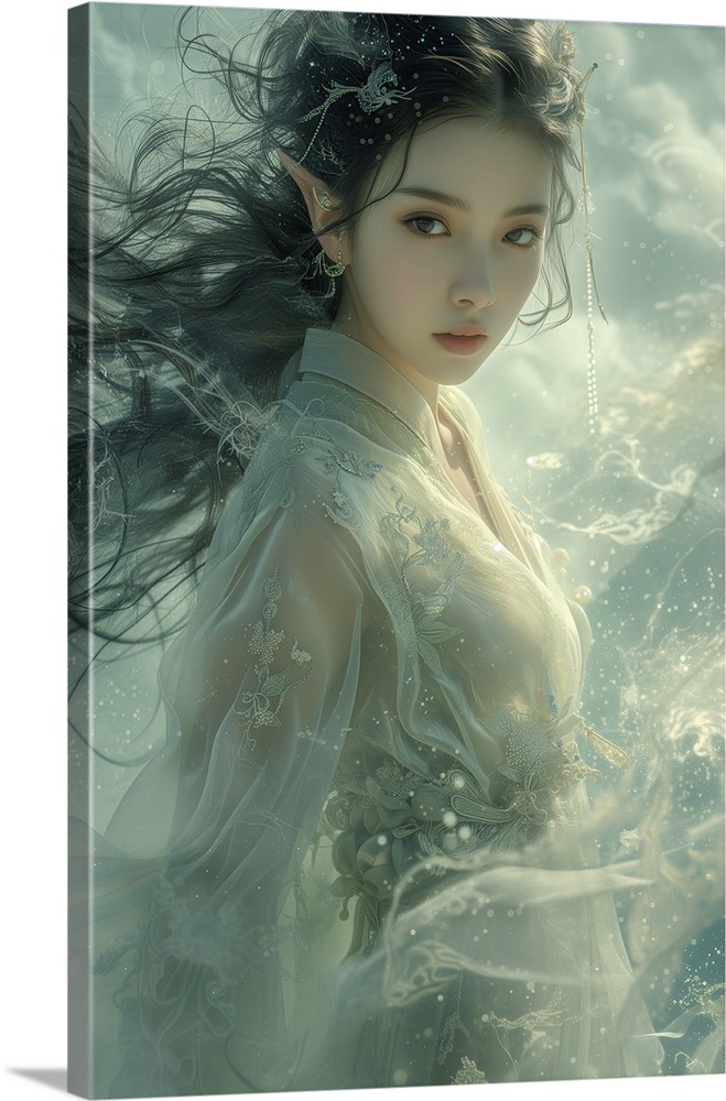 Beautiful Chinese mythological woman, China, dreamlike, princess, flowing.