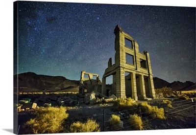 Night sky over Rhyolite Ghost Town by Death Valley National Park