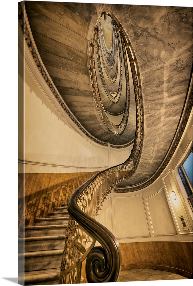 palazzo mannajuolo spiral staircase in naples, italy