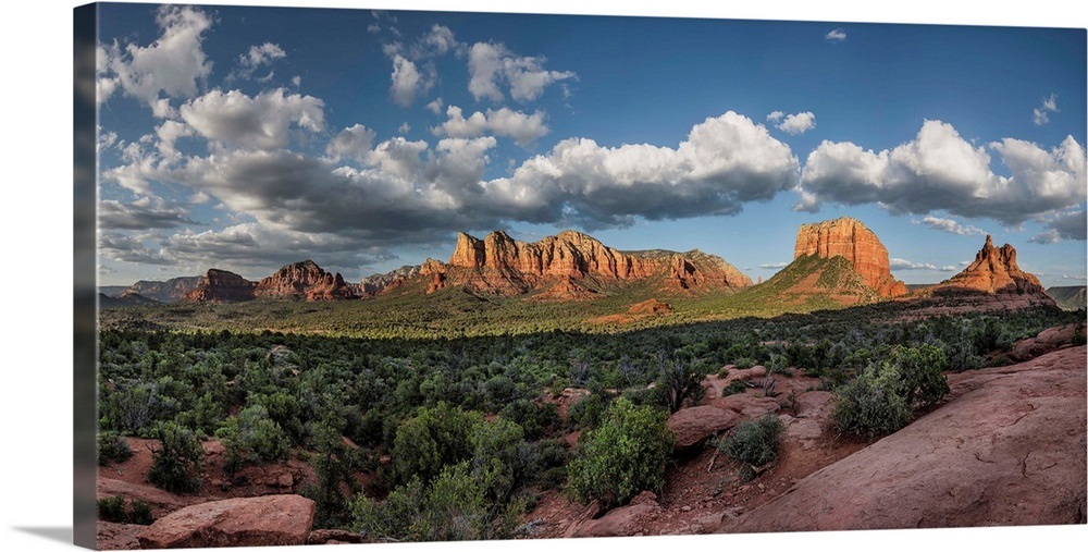 Panorama of clouds and red rocks at sunset in Sedona, Arizona Wall Art ...