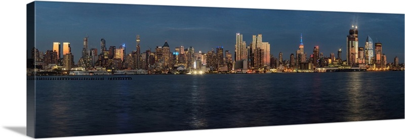 Panorama of New York City skyline at sunset | Great Big Canvas