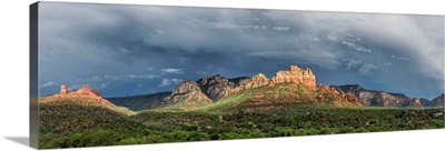 Panorama of the red rocks by uptown in Sedona, Arizona