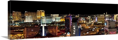 Panorama view of the Las Vegas strip at night