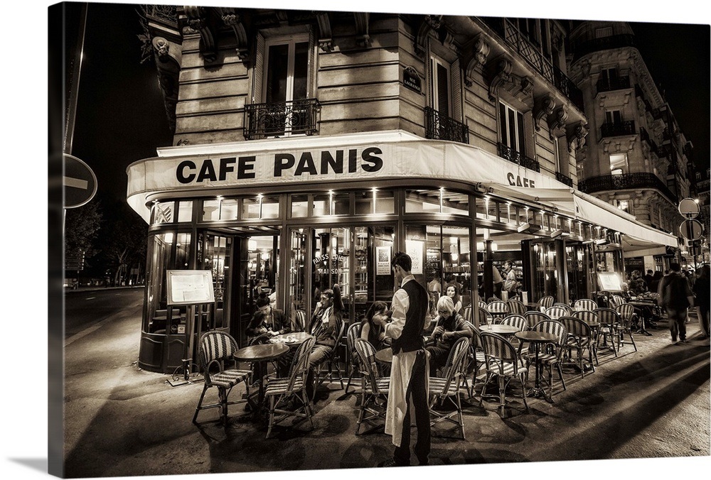 Paris cafe at night Wall Art, Canvas Prints, Framed Prints, Wall Peels