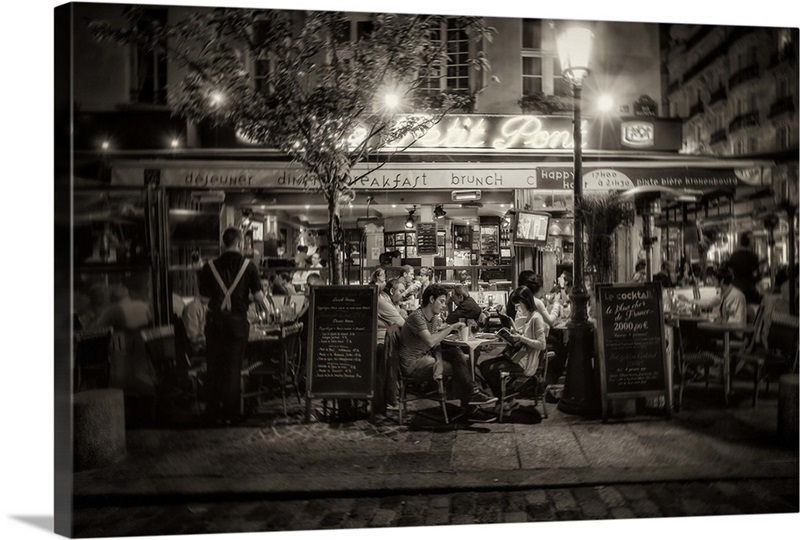 Paris cafe at night | Great Big Canvas