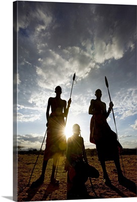 Samburu tribe at sunset, Kenya, Africa