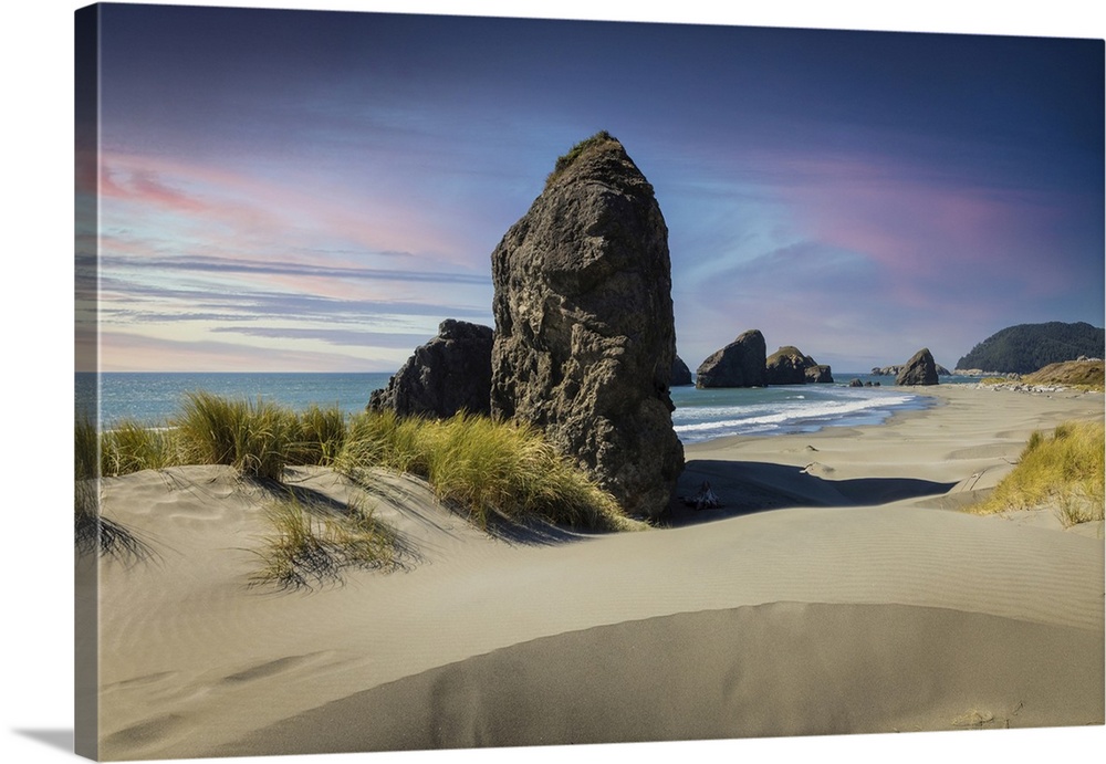 Seastacks and sand dunes on the Oregon Coast