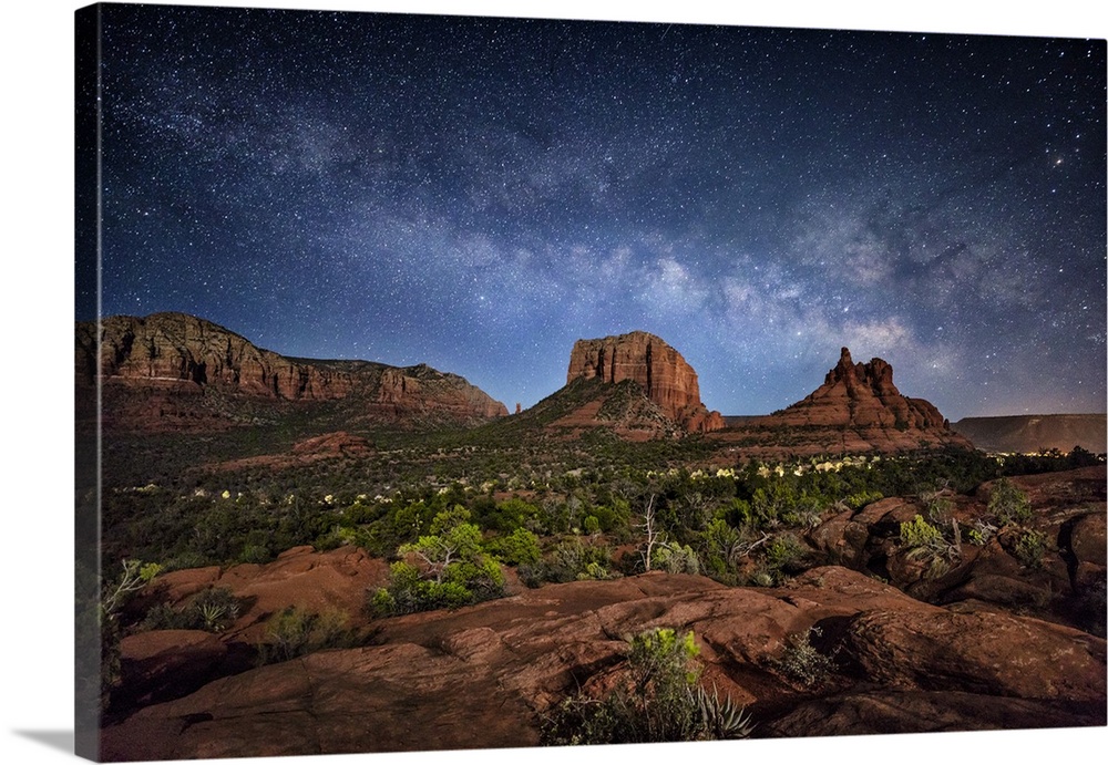Milky Way above the red rocks of Sedona, Arizona.
