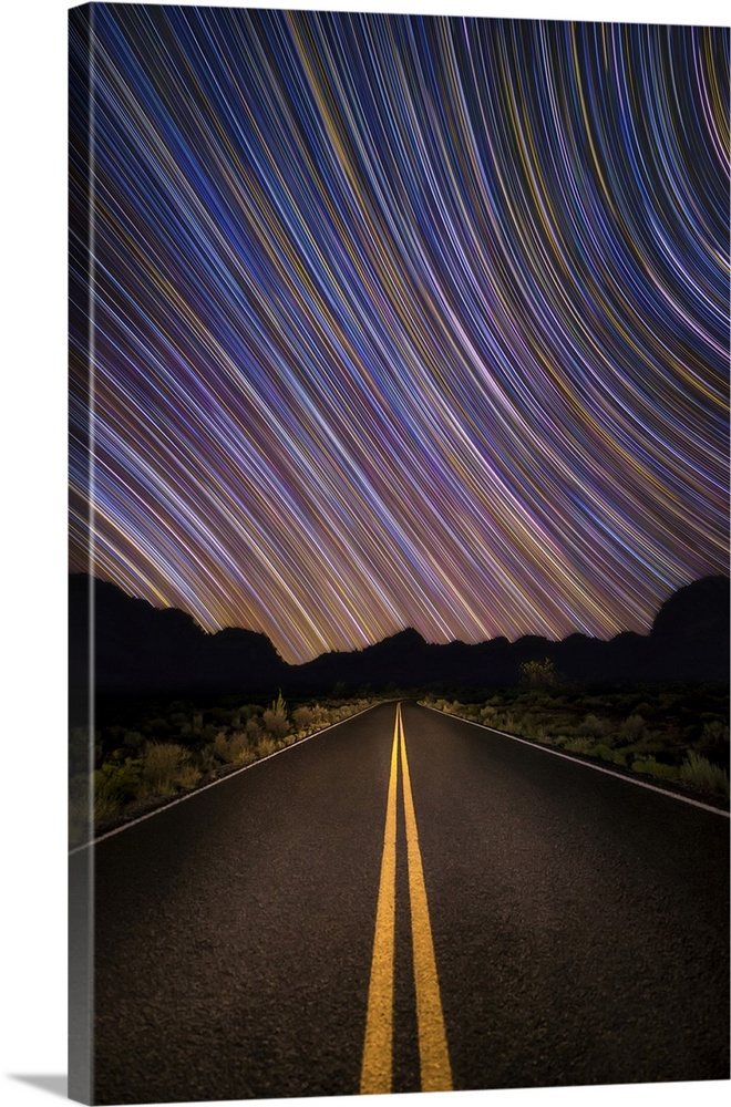 Star trails over Sedona, Arizona.