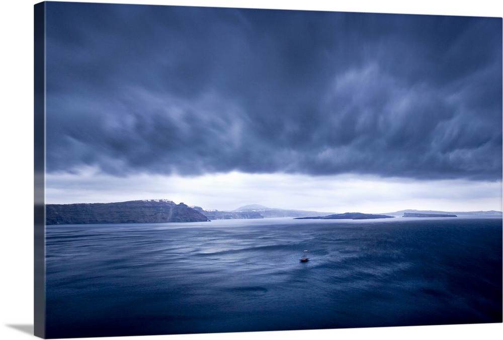 Storm brewing off the coast of Santorini, Greece