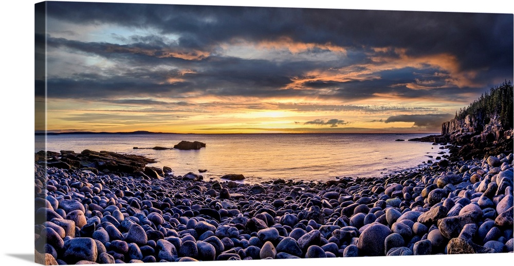 Sunrise over Boulder Beach in Acadia National Park