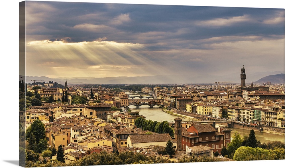 Sunset above the city of Florence, Italy