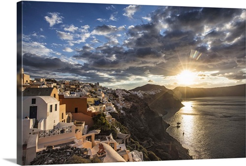 Sunset at Oia, on the island of Santorini, Greece | Great Big Canvas