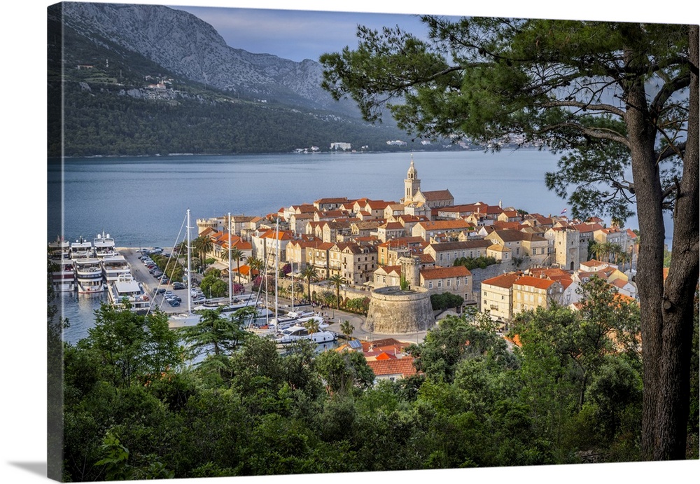 Sunset over the stunning town of  Korcula, Croatia