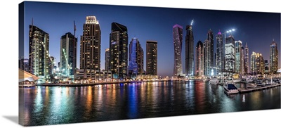 The Dubai Marina after dark