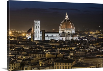 The Duomo after dark in Florence, Italy