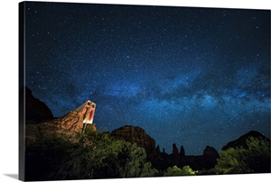The Milky Way above the Chapel of the Holy Cross in Sedona, Arizona image thumbnail