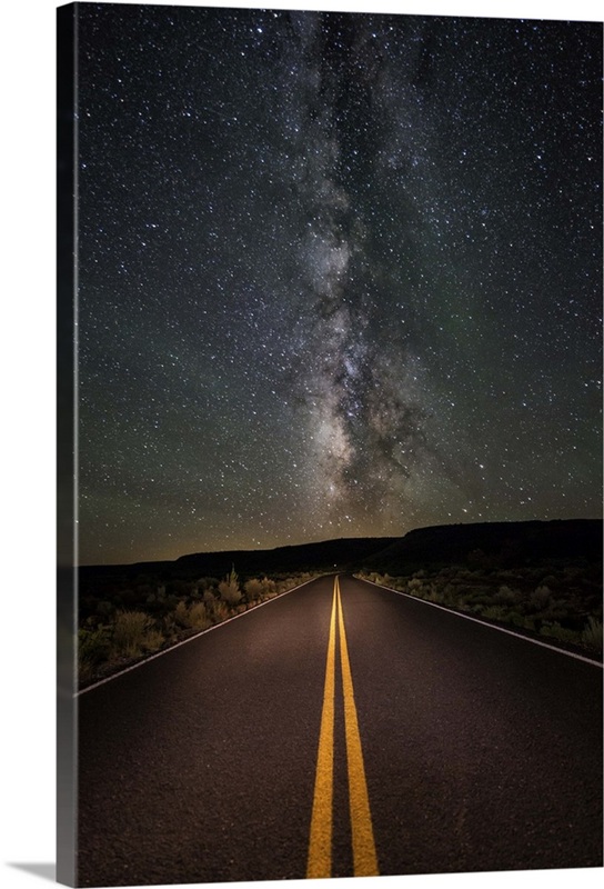 The Milky Way over a deserted road | Great Big Canvas