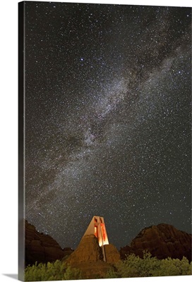 The Milky way over the Chapel in Sedona, Arizona