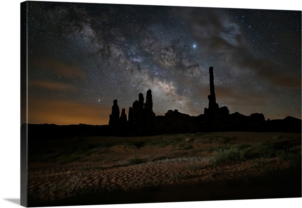 The Milky Way over Totem Pole in Monument Valley, Utah