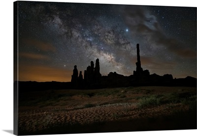 The Milky Way Over Totem Pole In Monument Valley, Utah